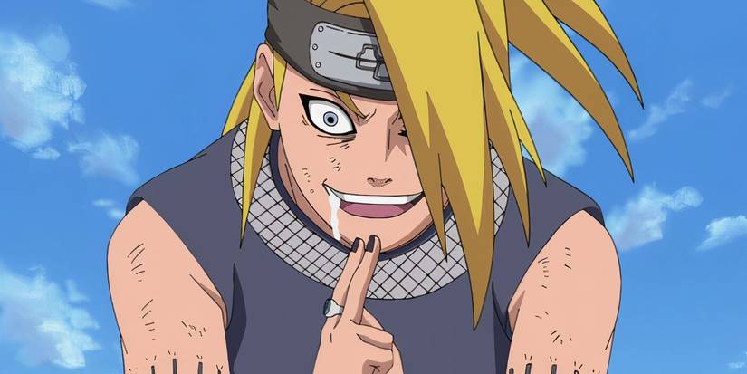 Deidara versus Sasuke in Naruto Shippuden.