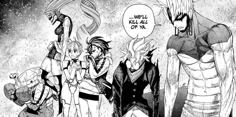 Dandadan heroes ready to attack in the Space Globalists arc - Dandadan manga