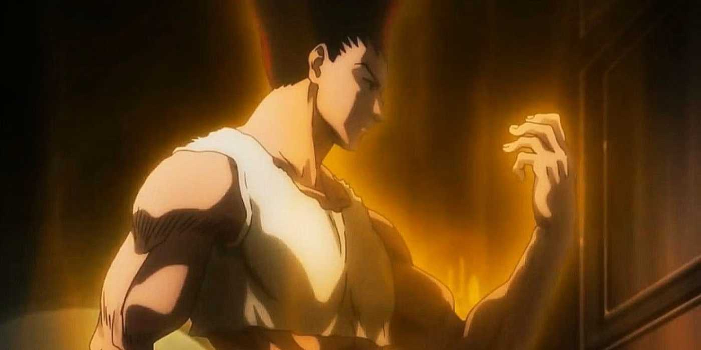 Adult Gon hold out his arm in his adult form in Hunter x Hunter.