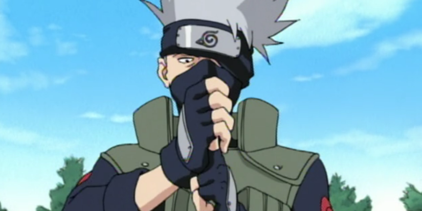 Kakashi Hatake is making hand signs in the original Naruto anime.
