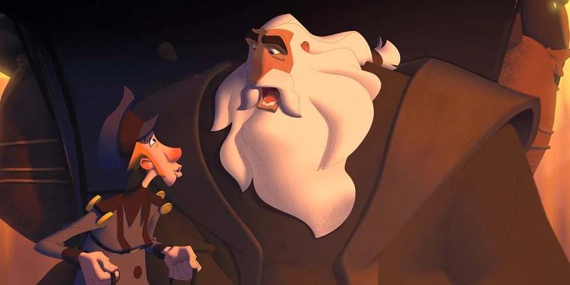 Jason Schwartzman as Jesper Johansen and J. K. Simmons as Klaus (Santa Claus) from the movie Klaus