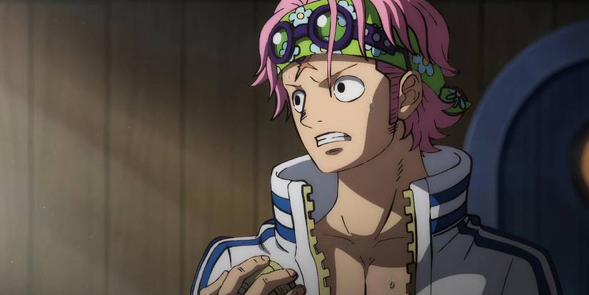 Koby parlant avec X Drake dans la série animée One Piece.
