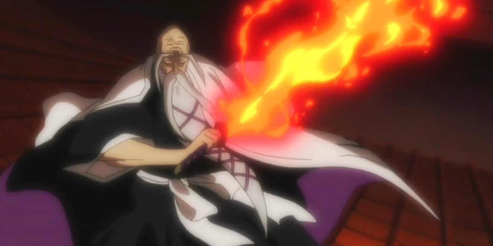 Yamamoto sort son Shikai au sein de la Soul Society dans Bleach