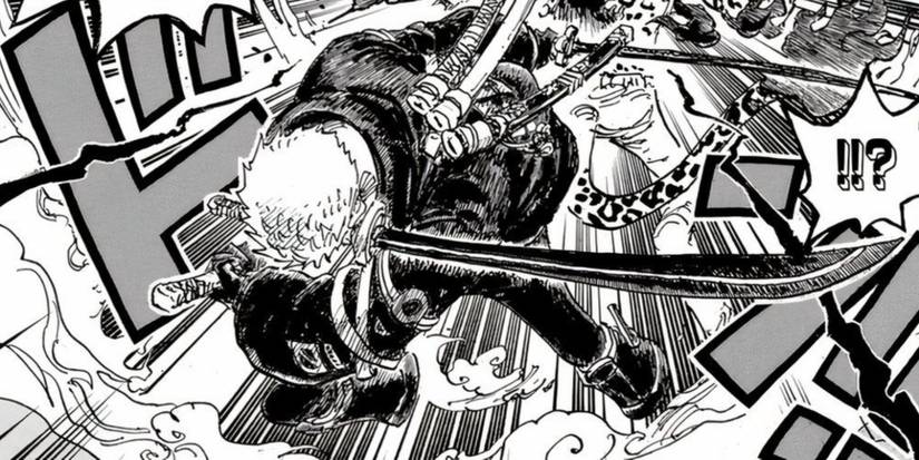 Roronoa Zoro has just used his Huhuva Speckles Hunt attack against Rob Lucci in One Piece's Egghead Island Arc.