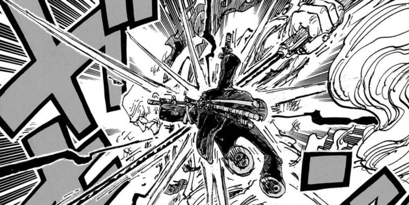 Zoro using Gokuraku Anyo Rashomon against Nusjuro in One Piece
