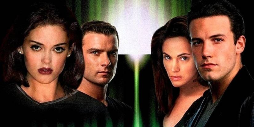 A screenshot shows the main cast of Phantoms consisting of Ben Affleck, Liev Schreiber, Rose McGowan and Joanna Going.