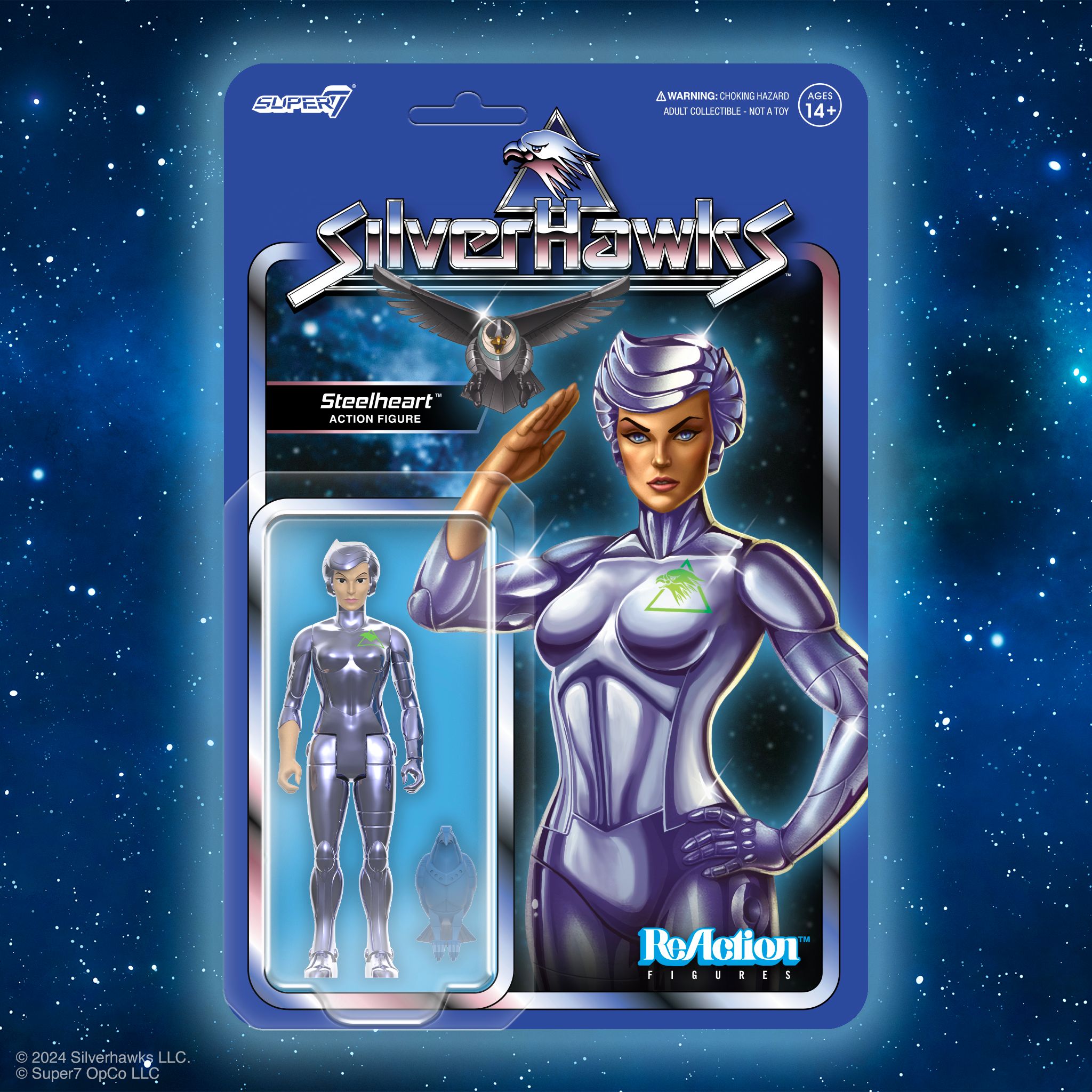 Set 4 Figurines SilverHawks Série 2 + Trône De Transformation, Super 7, Neuf