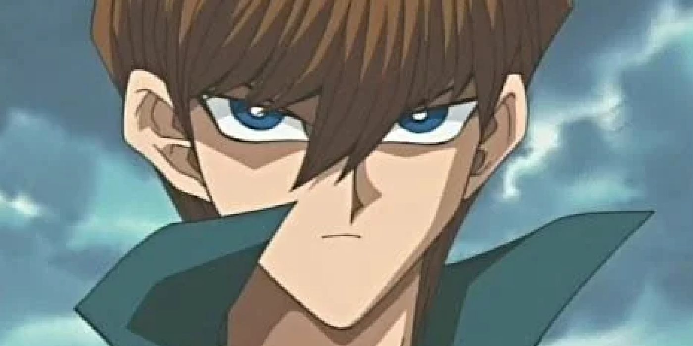 Seto Kaiba stares intensely in Yu-Gi-Oh!