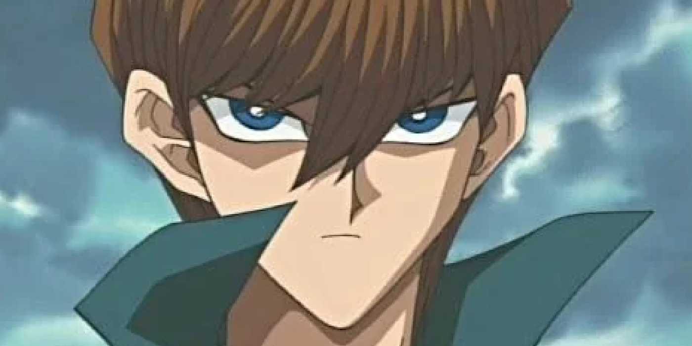Seto Kaiba stares intensely in Yu-Gi-Oh!
