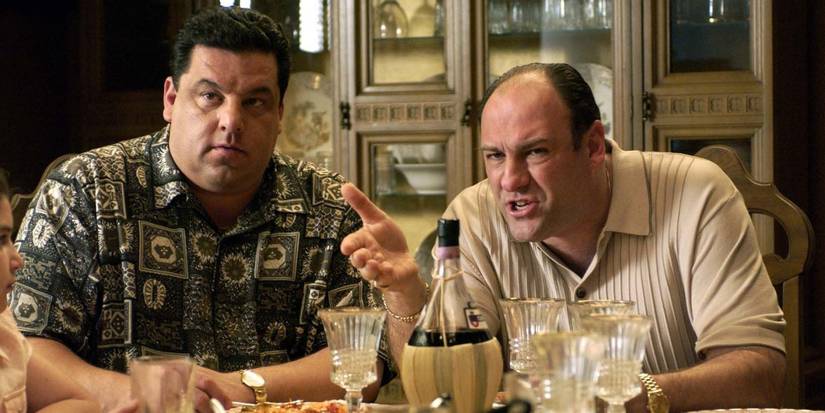 Tony gritando junto a Bobby en Los Soprano