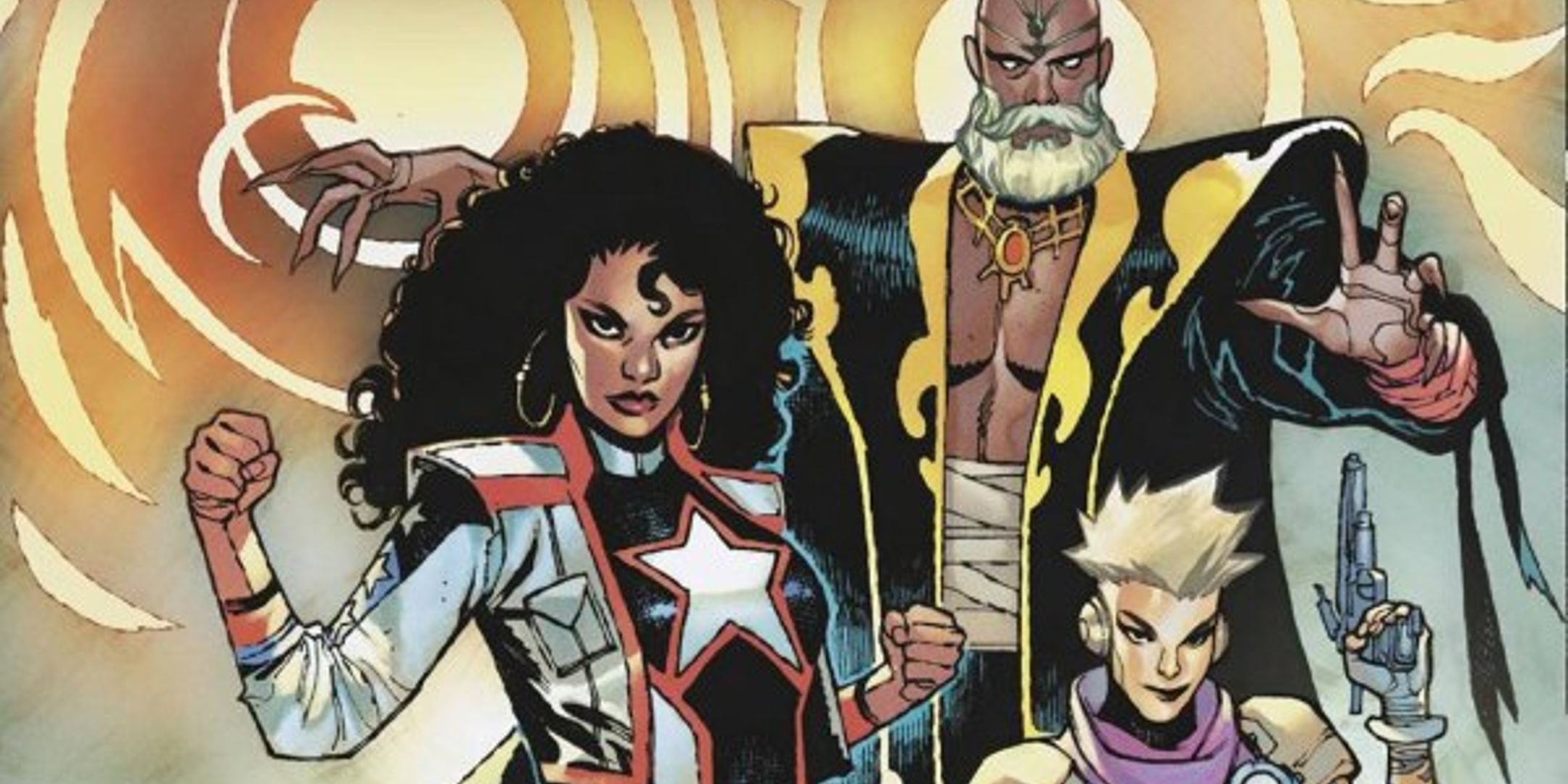 Ultimate Nullifier, Star-Lord, and America Chavez gather to promote Marvel's Ultimate Universe.