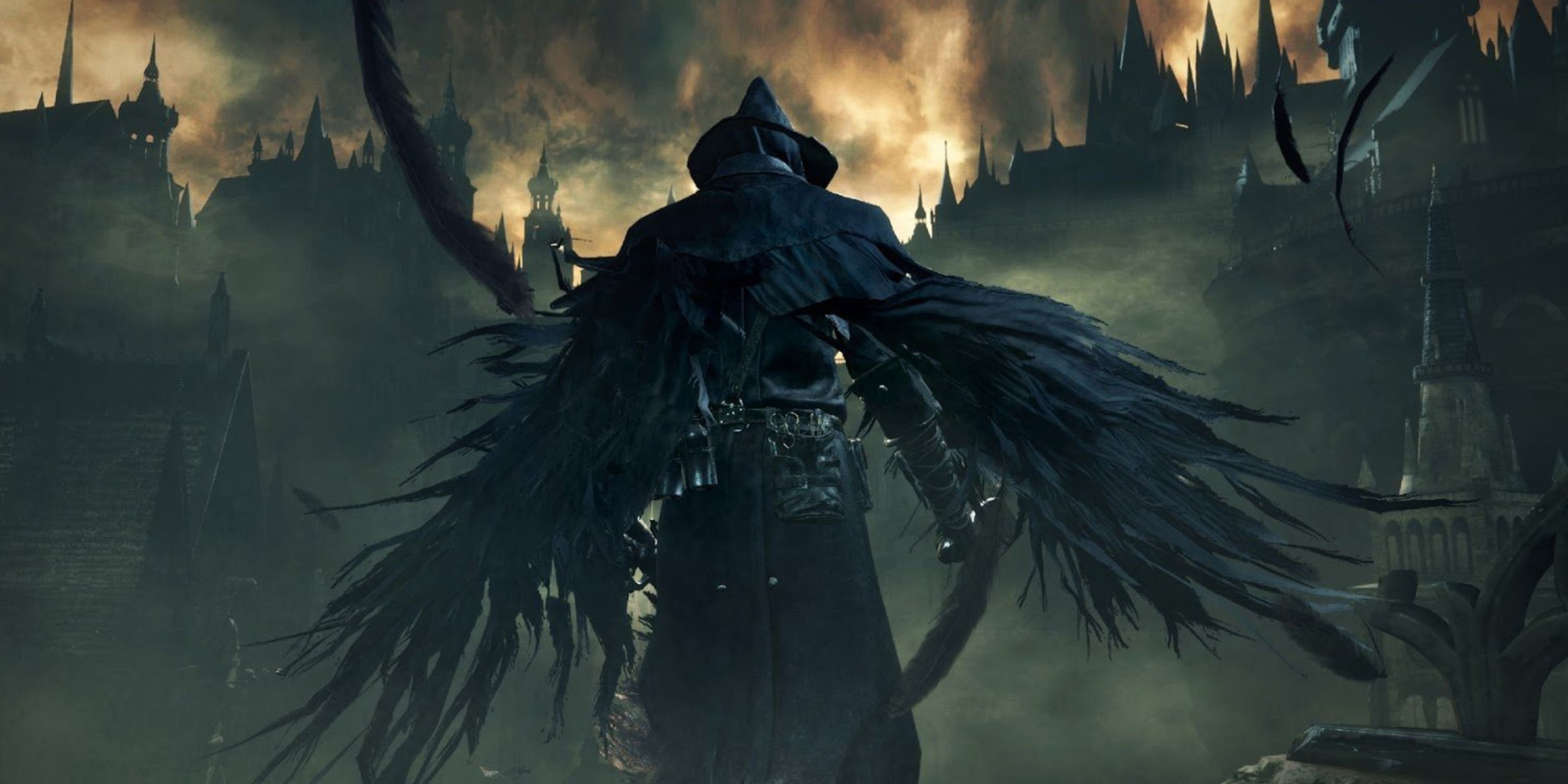 Eileen the Crow in Bloodborne is wearing her crow-themed armor.