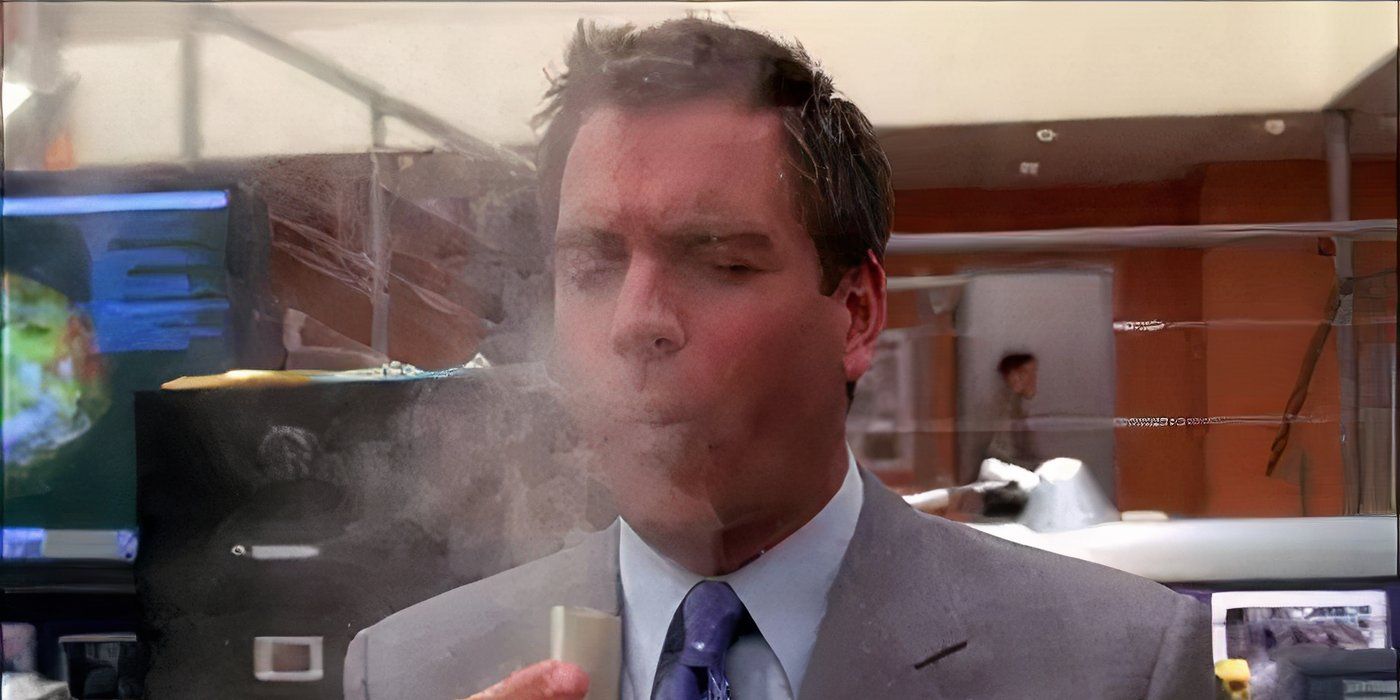 Tony accidentally inhaling white powder in NCIS