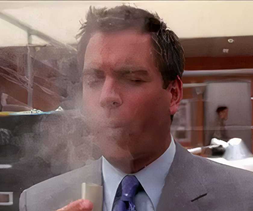 Tony accidentally inhaling white powder in NCIS