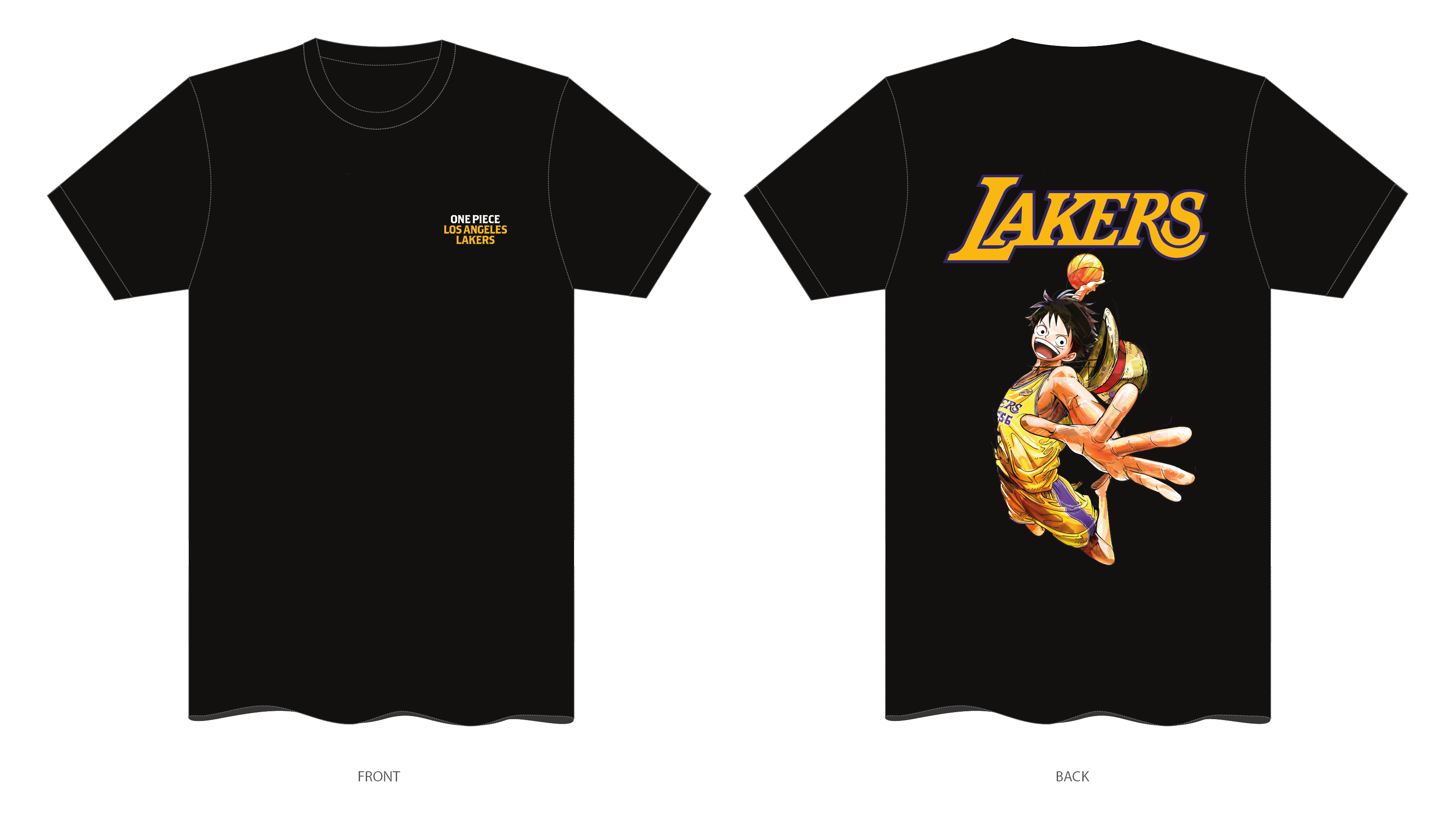 ONE PIECE ×LAKERS コラボ Tシャツ　 未使用　ワンピース Lakers X One Piece Anime Collab Shirt Poster Giveaway SGA 2