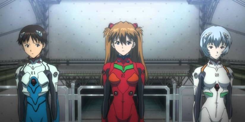 Shinji, Asuka and Rei are aligned in their combinations of plug Eva in Eon Genesis Evangelion.