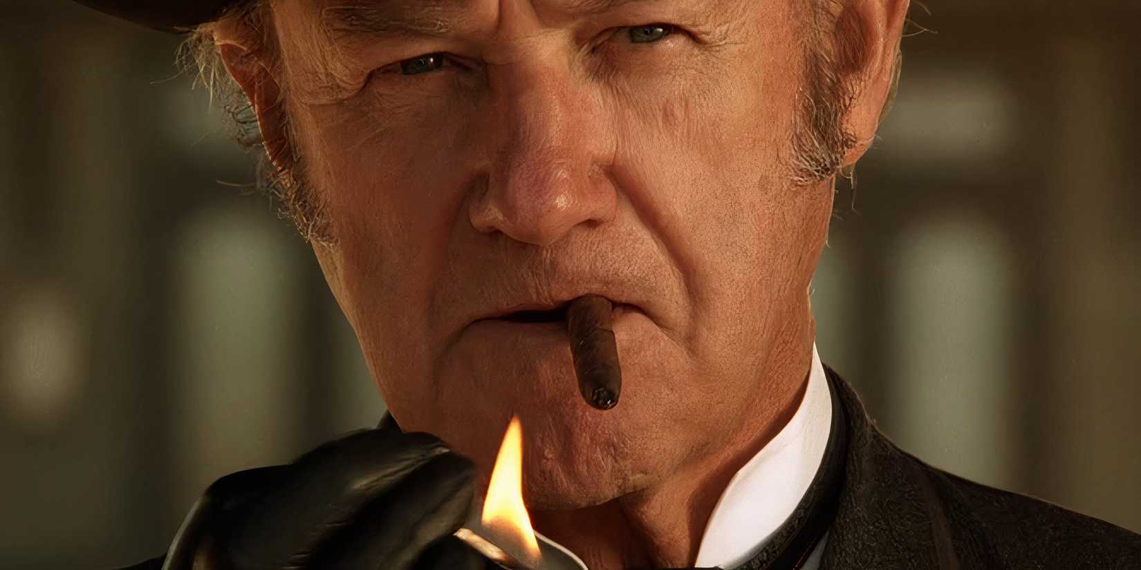 does gene hackman smoke cigarettes smoking Hackman's funniest role lasted just a few minutes and he wasn't even credited. In Young Frankenstein (1974), plays the blind hermit, hidden beneath a thick beard. He 30 Years Later, This Wildly