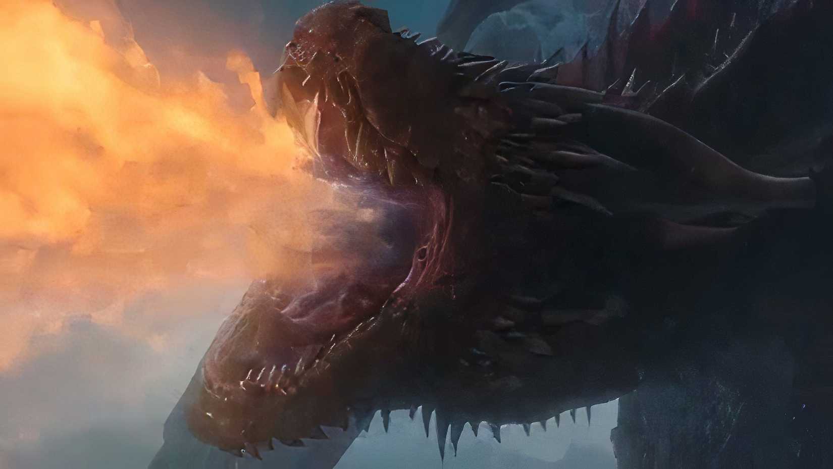 Drogon blows fire at the Iron Throne in Game of Thrones