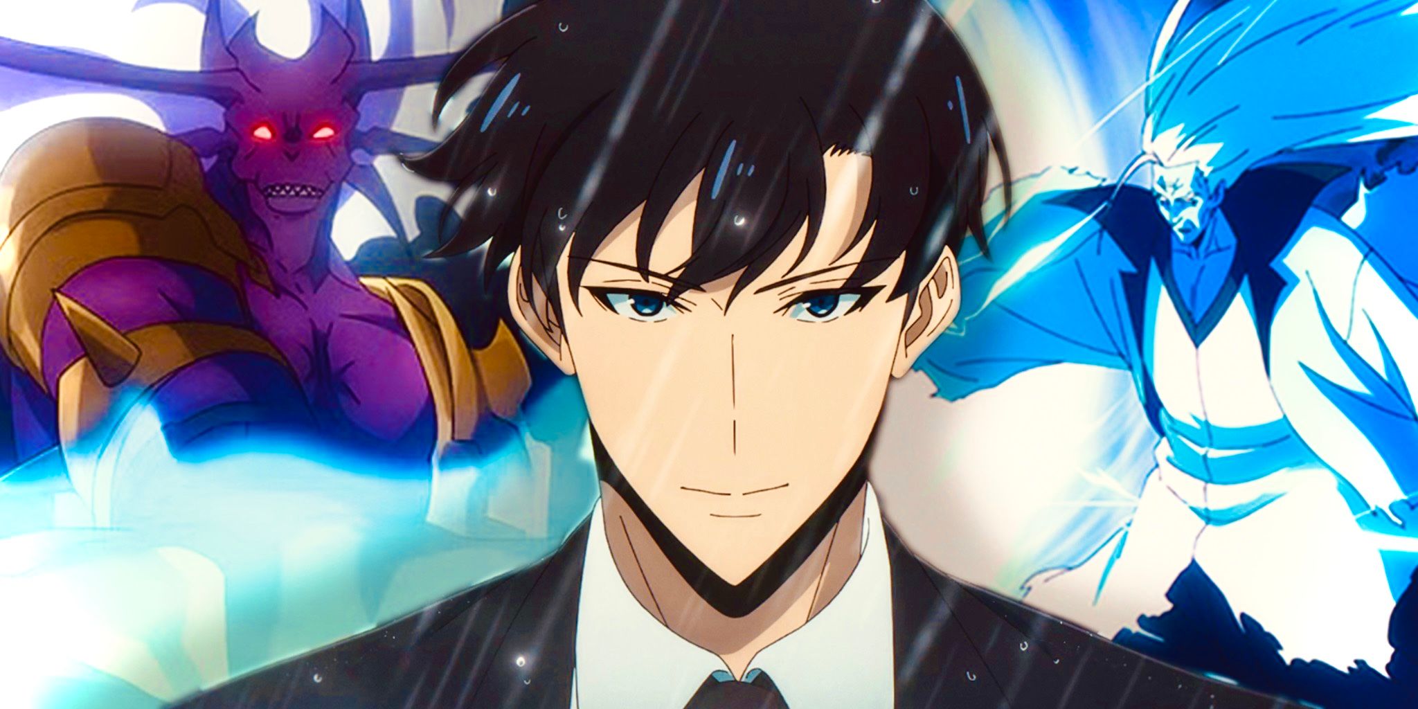 Sung Jinwoo poses in front of the Monarchs in Solo Leveling Season 2