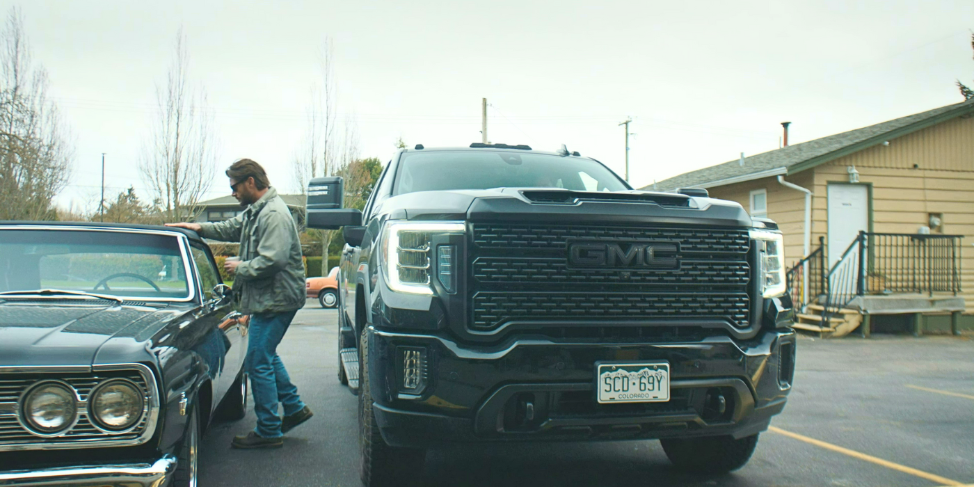 Jensen Ackles as Russell Shaw saying goodbye to his car in Tracker 'Off the Books'