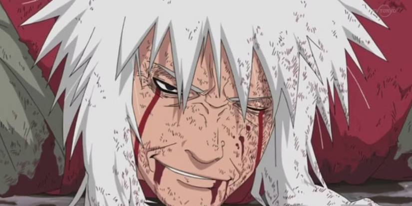 Jiraiya essaie de se dépasser après son combat contre Pain dans Naruto Shippuden