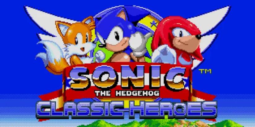 Sonic, Tails and Knuckles are arrayed on the cover of Sonic Classic Heroes.