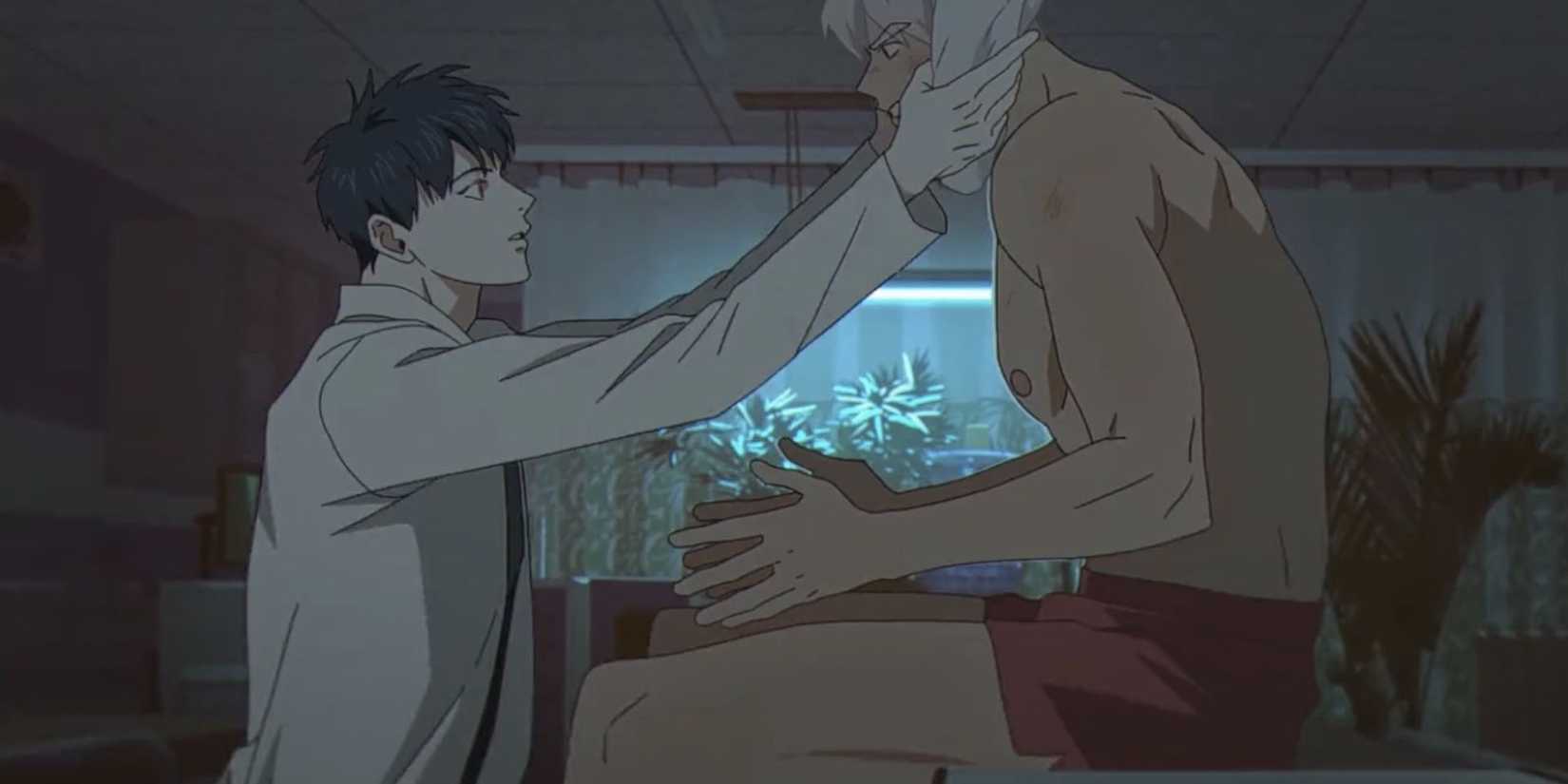 Young-on Oh puts a towel around Mignon in Mignon.