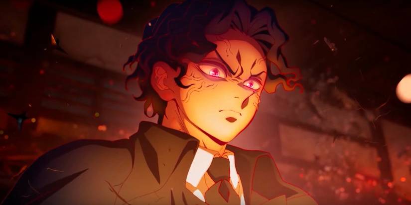 Muzan Kibutsuji is angry, with veins popping out of his head in Demon Slayer.