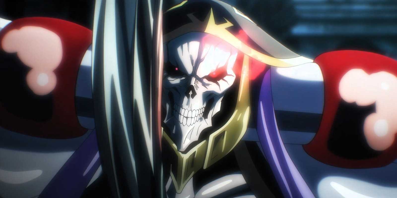 Momonga/Ainz Ooal Gown strikes in Overlord: The Sacred Kingdom.