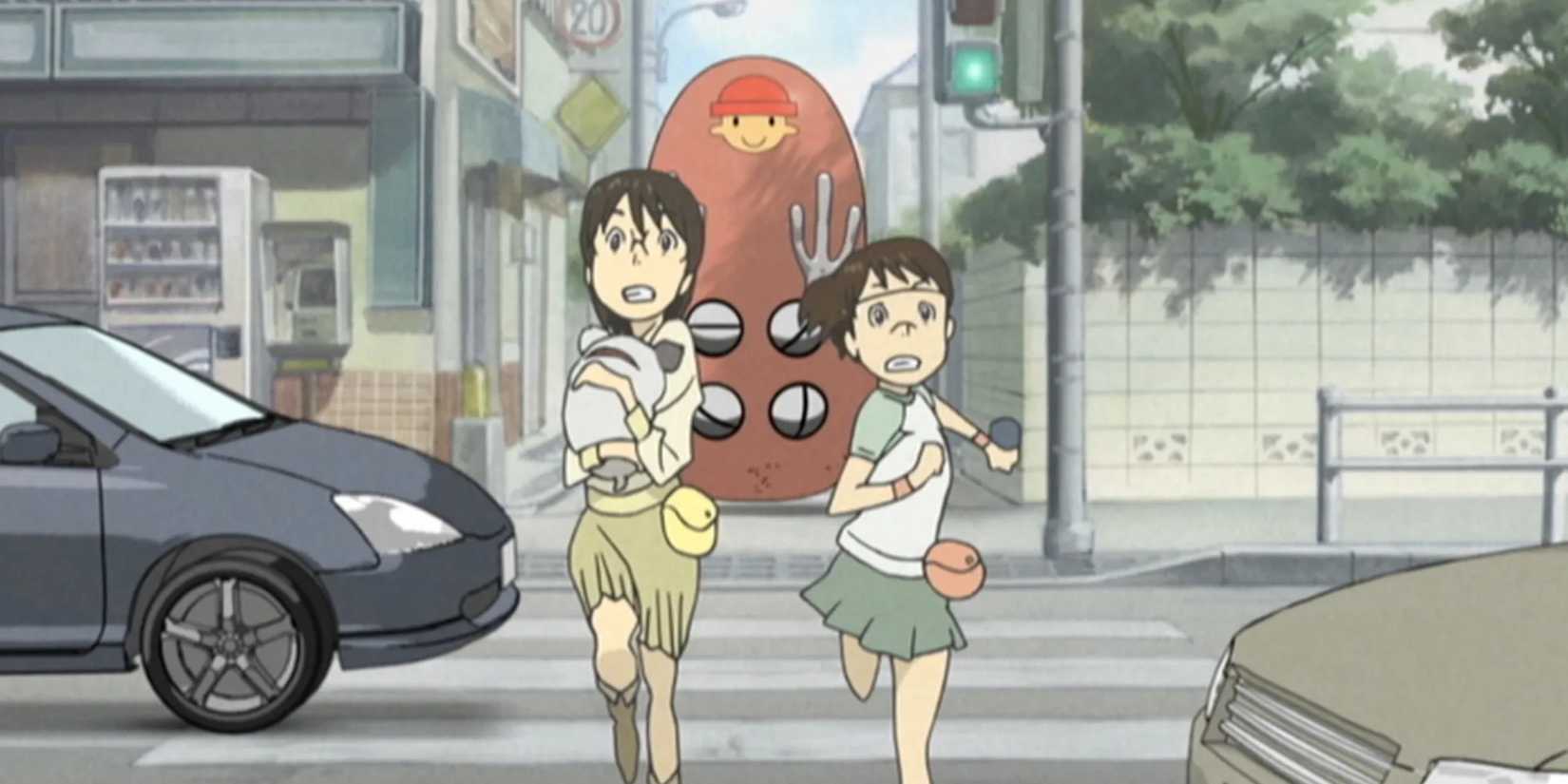 Yasako Okonogi running to solve a case in Den-noh Coil
