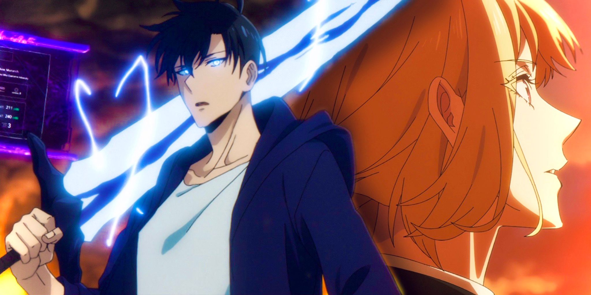 Sung Jinwoo poses with Cha Haein in Solo Leveling Season 2’s finale