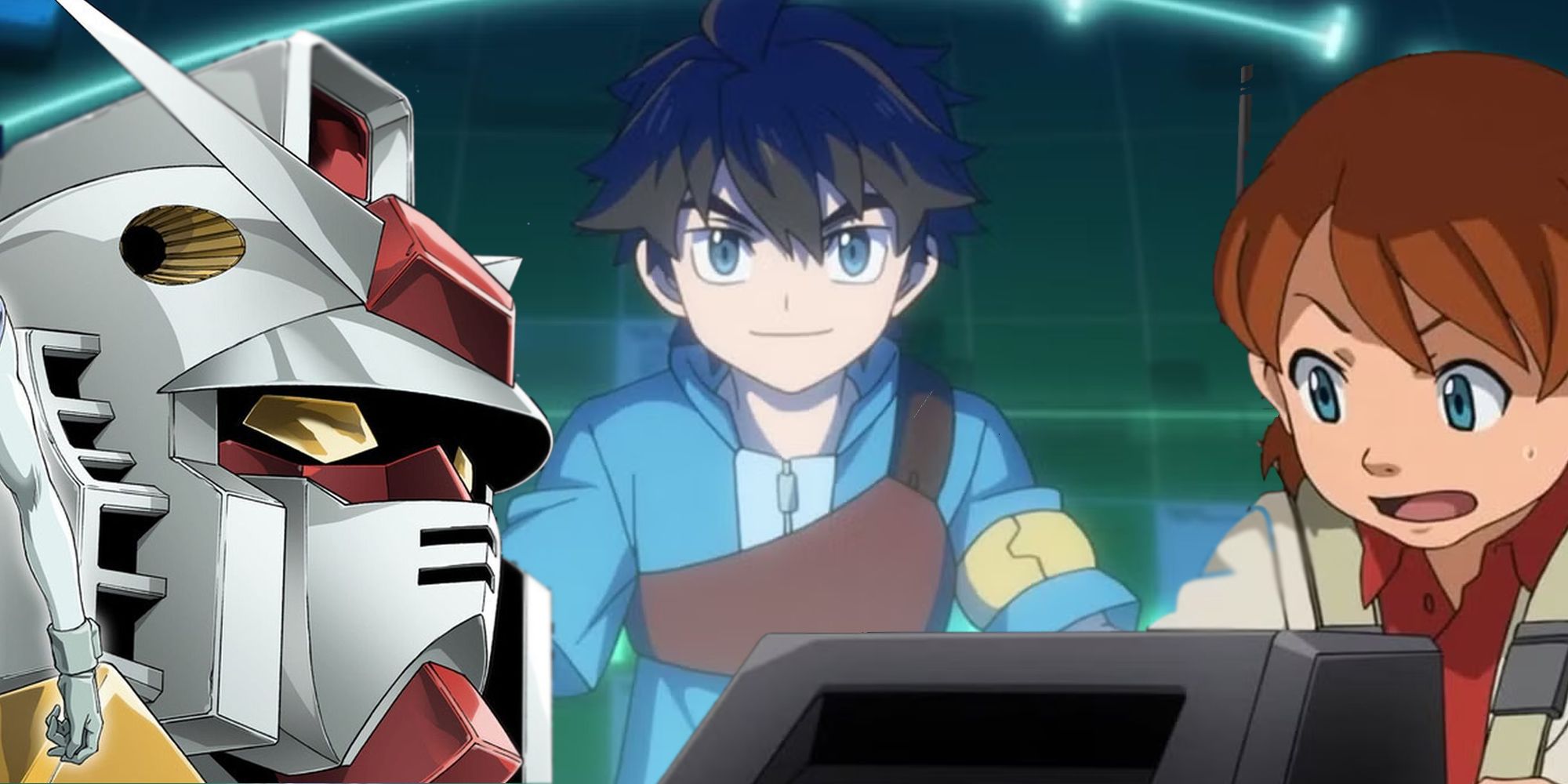 Gundam anime collage with Gundam Age, Gundam Build Drivers and Mobile Suit Gundam 