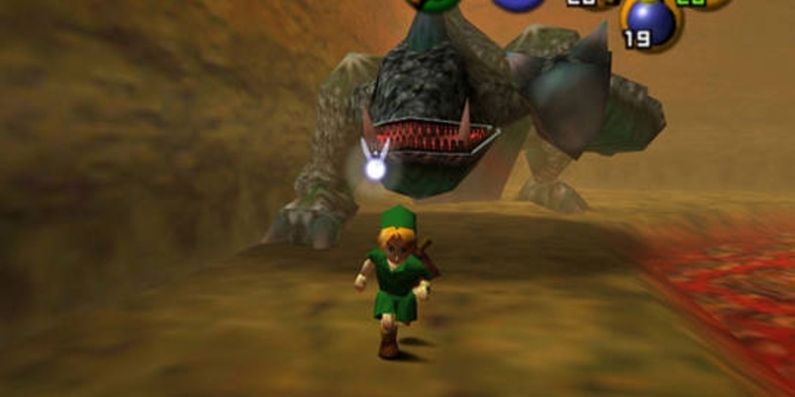 Legend of Zelda Ocarina of Time King Dodongo chasing Link