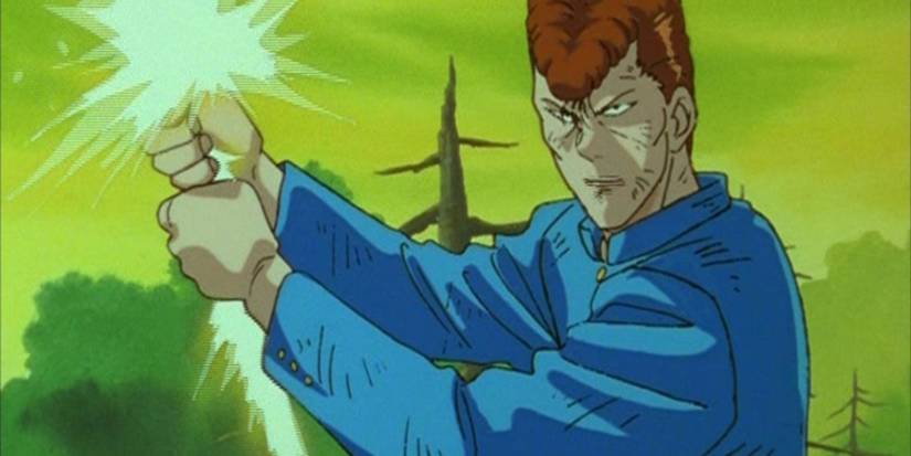 Kazuma Kuwabara creates his Spirit Sword during a fight with Yu Yu Hakusho