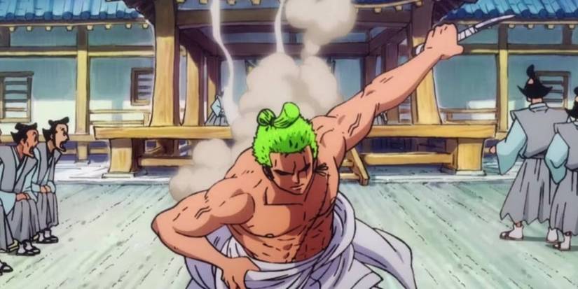 Zoro menggunakan seppuku tanto untuk menyerang seorang hakim di Wano dalam One Piece.