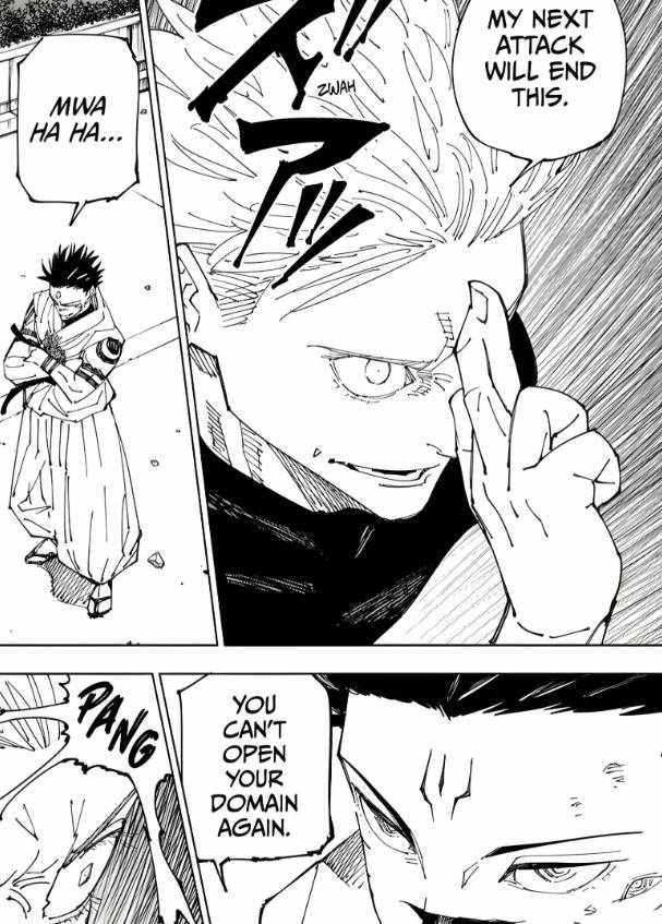 Sukuna bloque l'expansion du domaine de Gojo dans le chapitre 230 de JJK