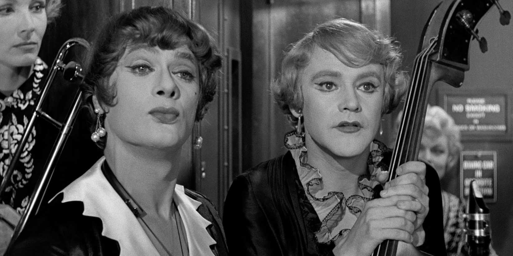 Jack Lemmon and Tony Curtis wearing drag in Some Like it Hot
