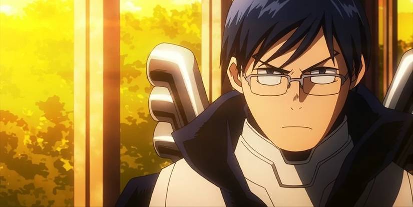 Tenya Iida in his hero costume in the evening.