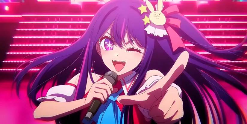 Ai Hoshino in the Osho no Ko anime series dancing and singing on stage