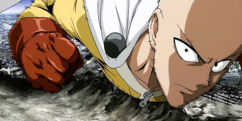 Saitama bertarung di anime One-Punch Man