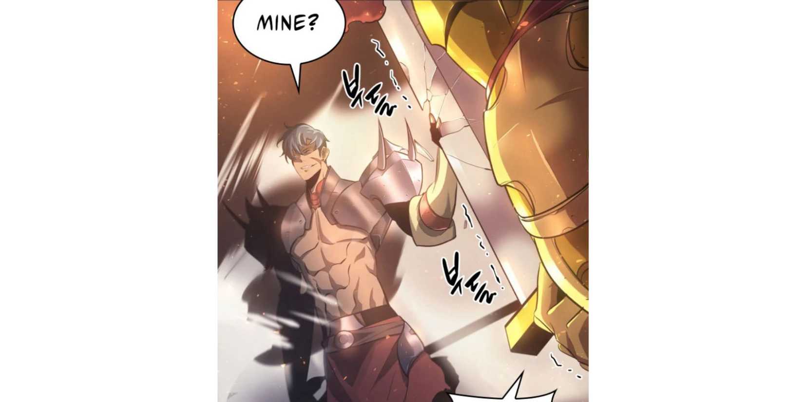 Rokan catches the blade of his enemy in Return of the SSS Ranker.