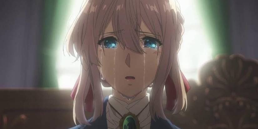 Violet Evergarden cries in Episode 10
