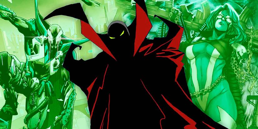 HBO Spawn with comic characters Rat City's Deviant and The Scorched background
