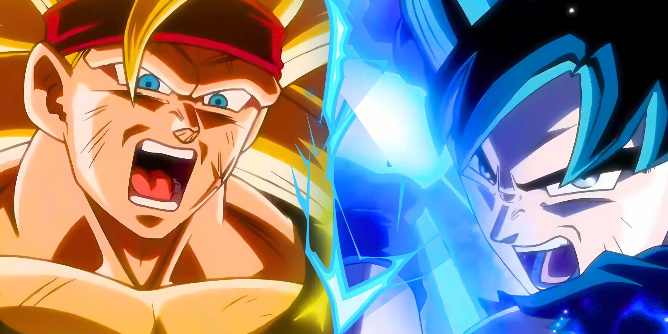 A collage of Goku in Ultra Instinct mode and Bardock from Dragon Ball Super