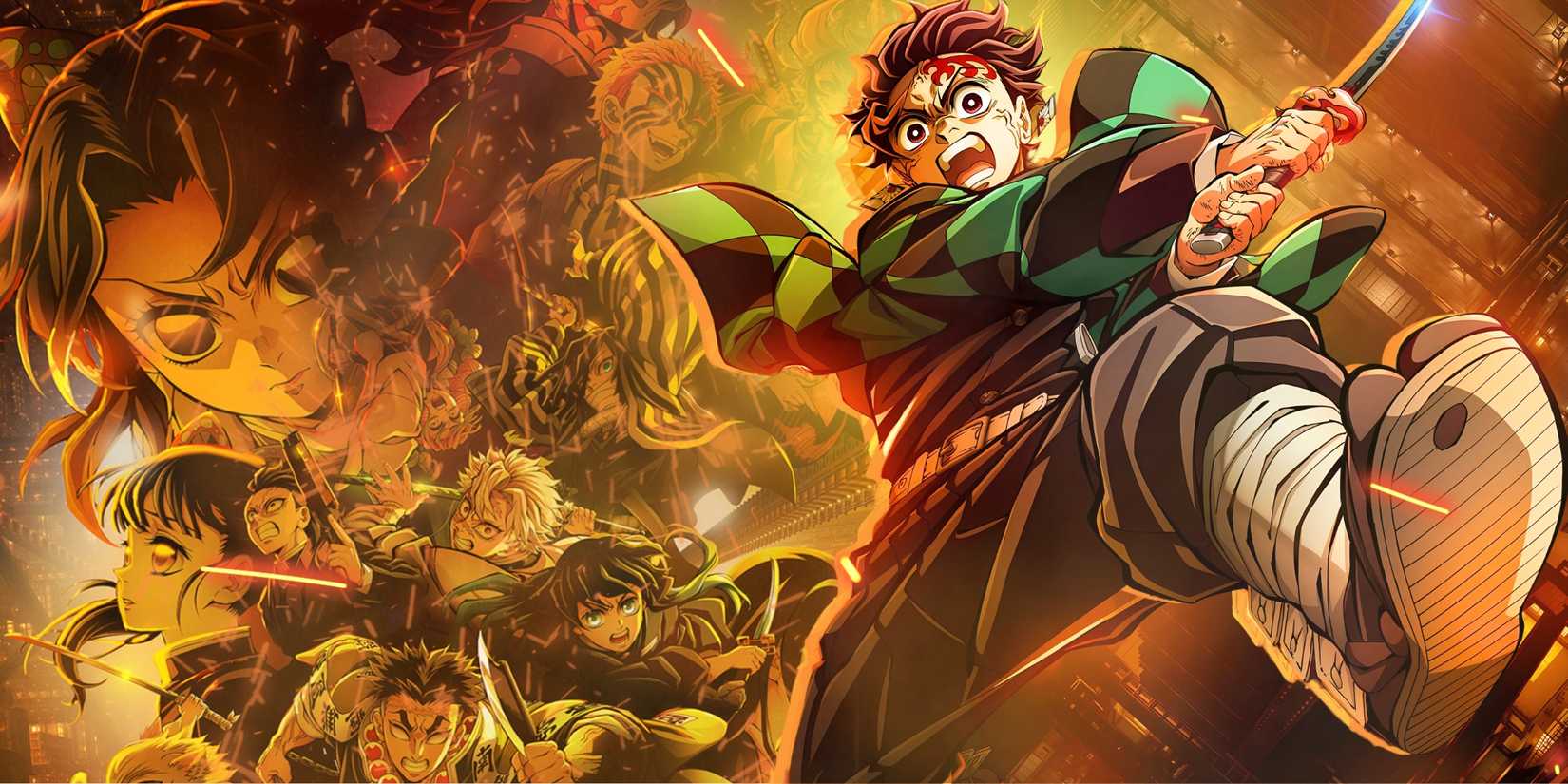 Tanjiro de Demon Slayer Infinity Castle animates with main characters in the series