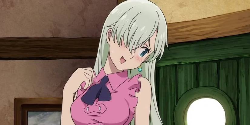 Elizabeth Liones looks bashful and smiles.