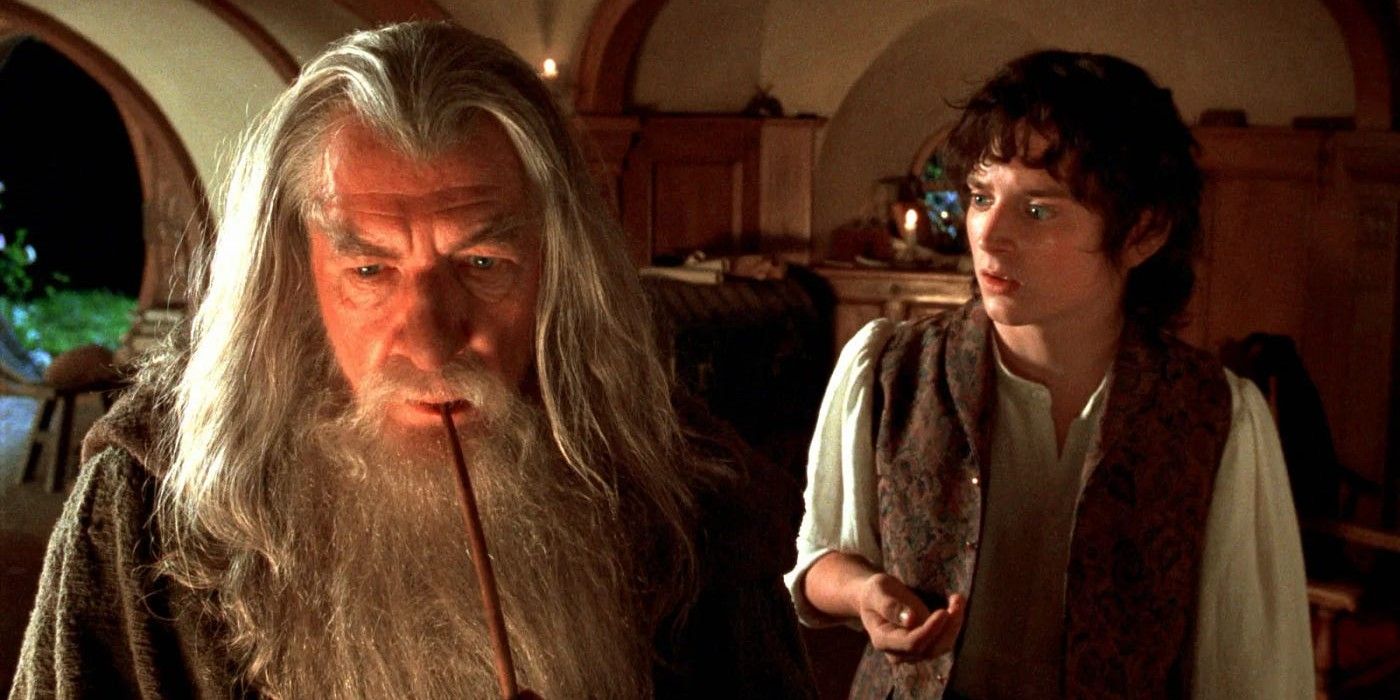 Frodo and Gandalf discuss the One Ring in Fellowship of the Rings