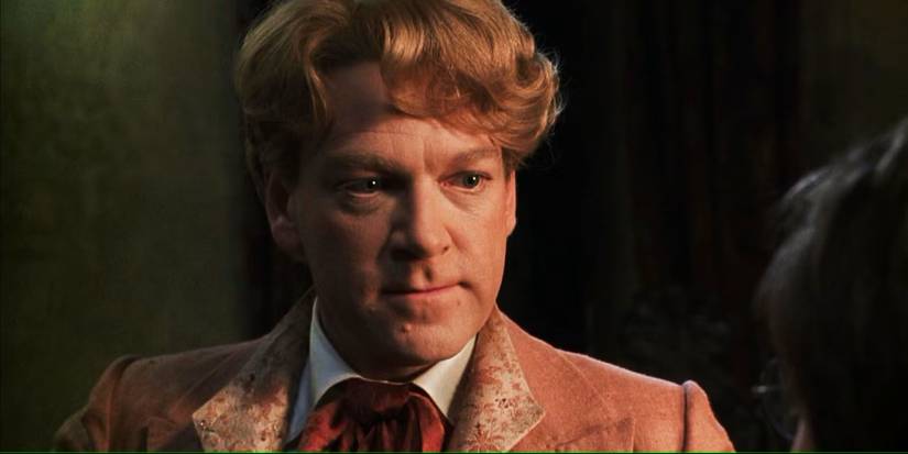 Gilderoy Lockhart looks menacingly at Harry Potter in the Chamber of Secrets