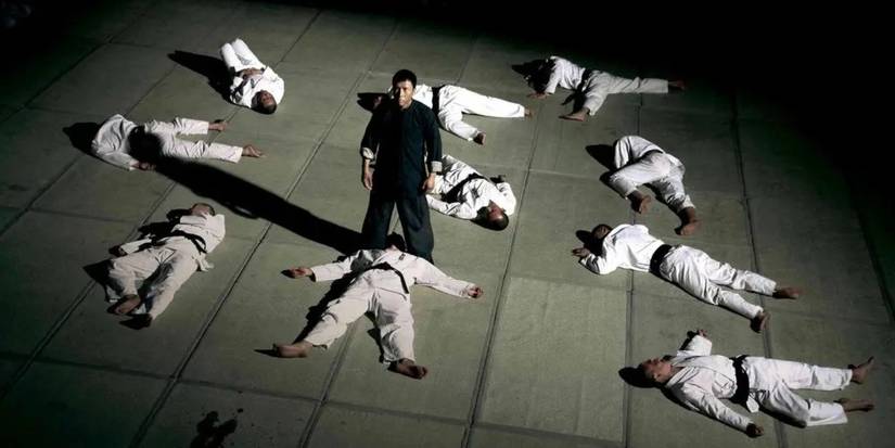 Donnie Yen as Ip Man defeating 10 Japanese black belts in Ip Man (2008)