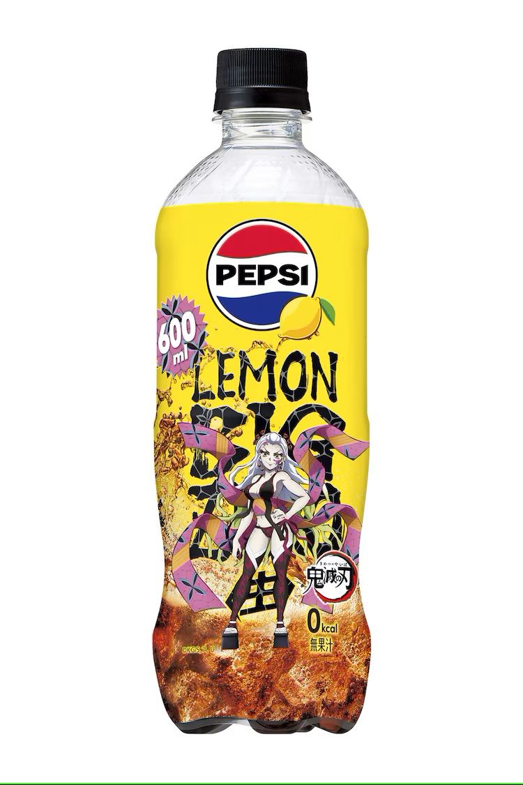 Pepsi Lemon Big 600ml 鬼滅の刃デザイン Demon Slayer Will Be on Suntory Drinks Like Pepsi, CC Lemon